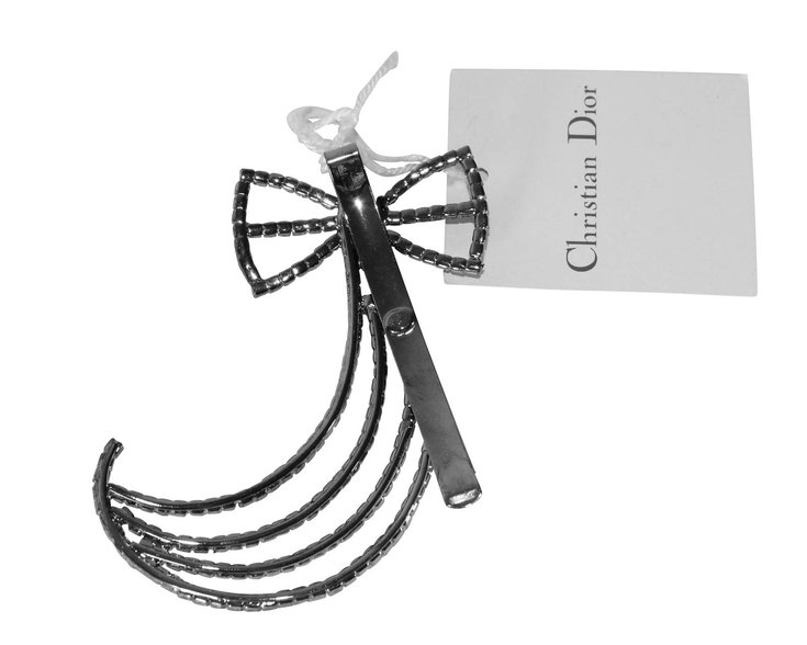 Christian Dior Hair accessories Black Silvery Metal ref.5757 - Joli Closet