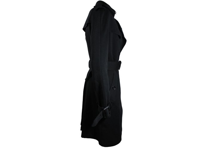 Burberry Trench coat laine Noir ref.8800 Joli Closet