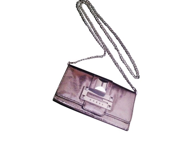 Guess Clutch bags Silvery Leather ref.11550 Joli Closet
