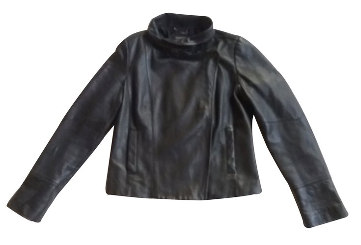 Mango Biker jackets Black Leather ref.13481 - Joli Closet