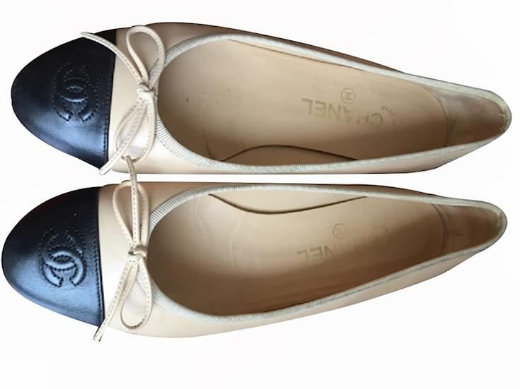 Chanel Ballet Flats Beige Leather Ref.21009 - Joli Closet