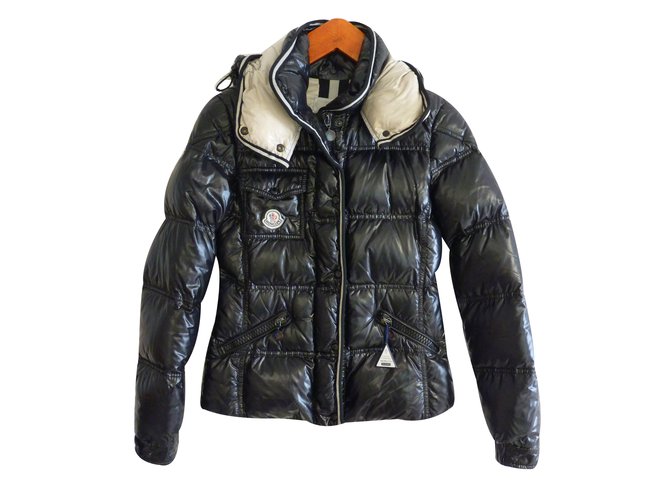 Moncler Coat Black Cream Polyamide ref.27930 Joli Closet