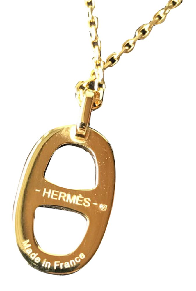 Hermès Iliade necklace with pendant Blue Metal ref.28609 - Joli Closet