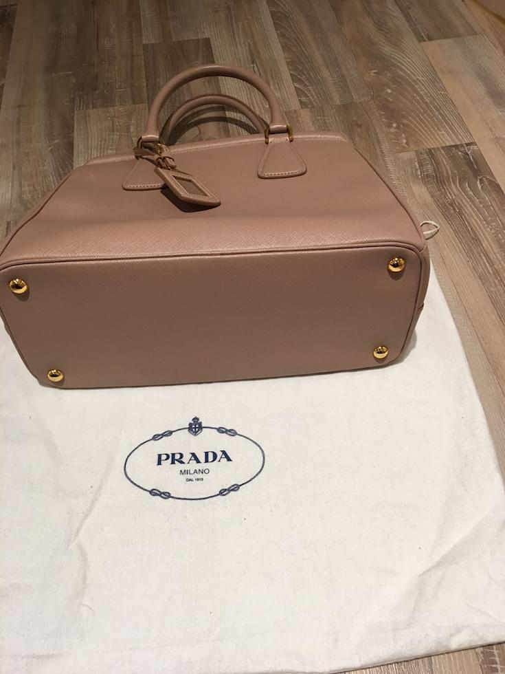 beige prada handbag