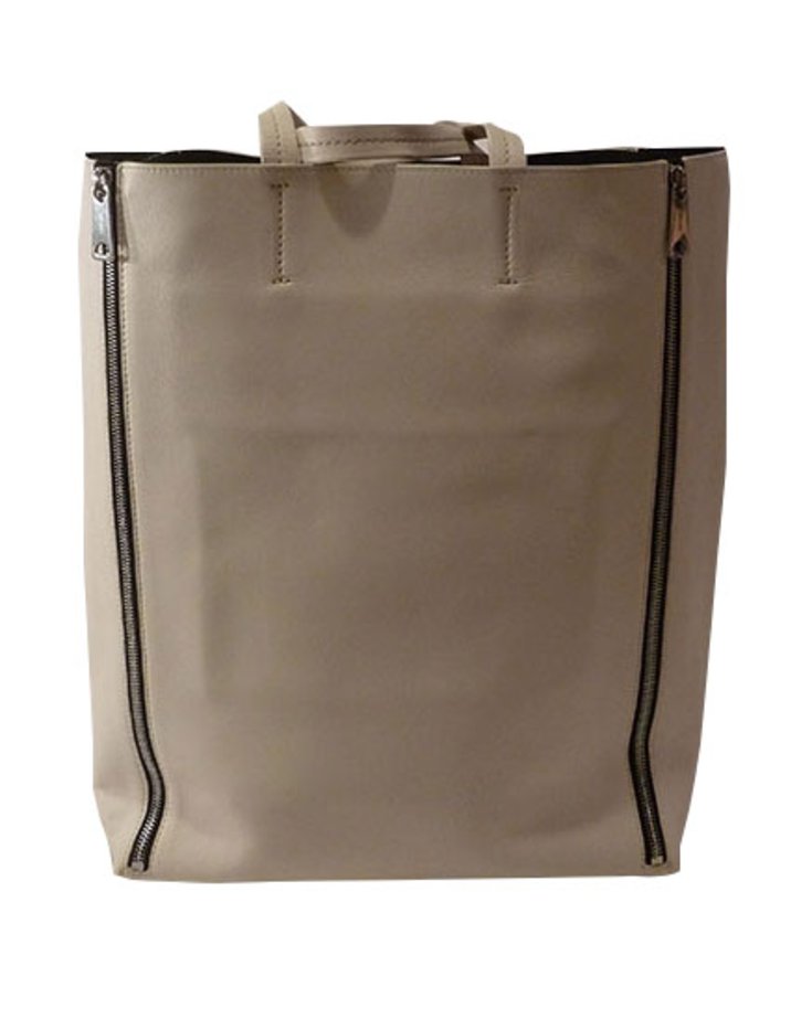 Céline Celine Cabas Vertical Zip Medium Tote Bag Cream Leather ref ...