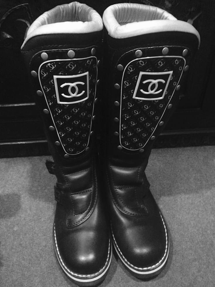 chanel motocross boots