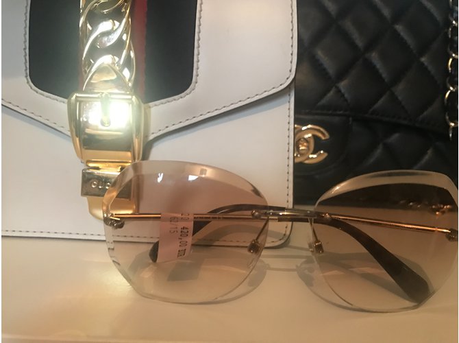 chanel glasses gold