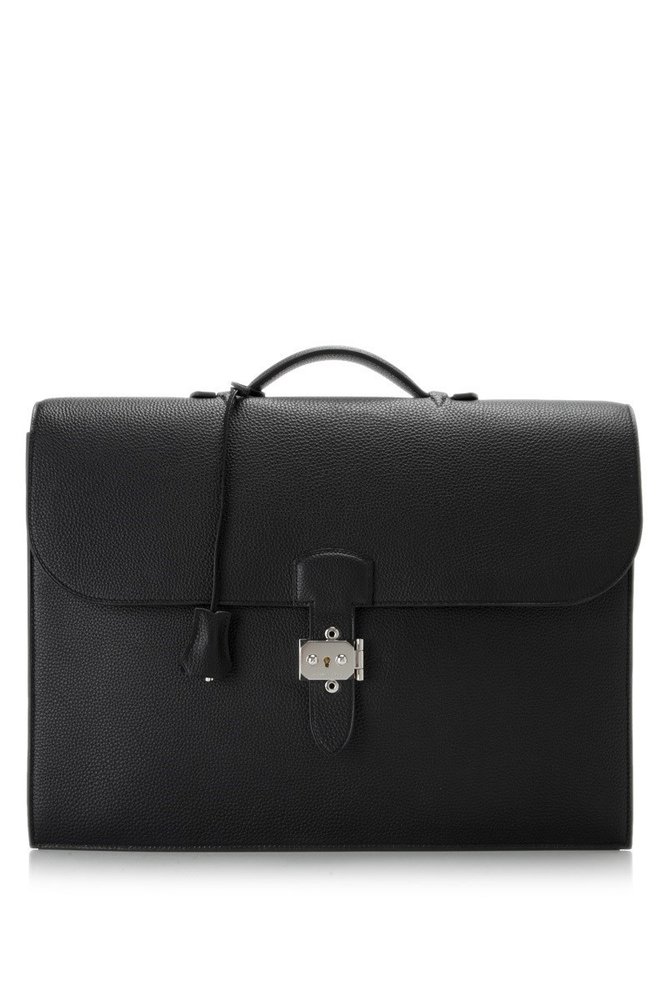 Hermès Briefcase black leather ref.47794 - Joli Closet