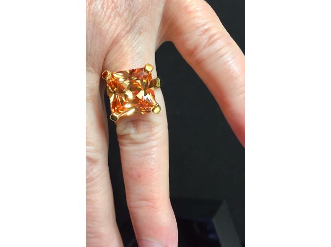 Bague Anneau Pierre Naturelle Marron Clair - Taille 55 - Neuf Avec Étiquettes