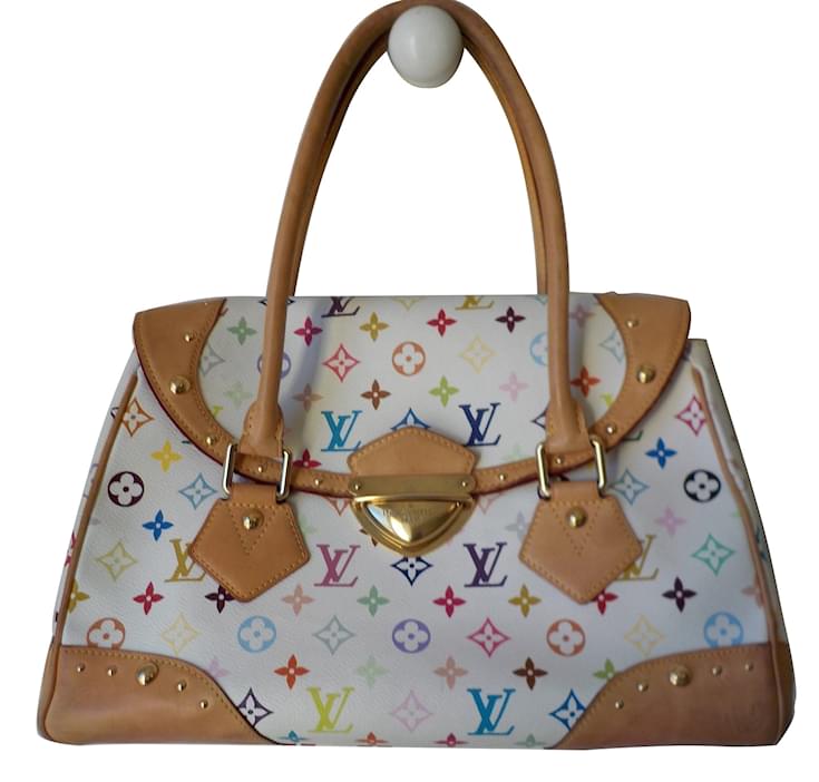 Louis Vuitton Handbags White Leather Cloth ref.55907 - Joli Closet