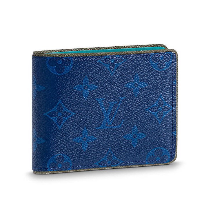 Slender mens wallet Louis Vuitton Blue Leather ref.57708 - Joli Closet