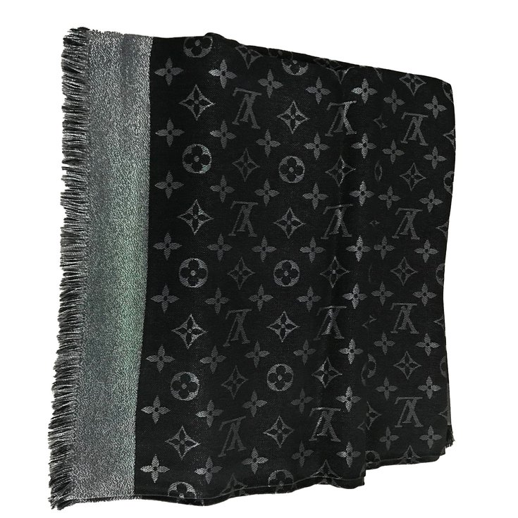 Louis Vuitton Black lurex shawl Vuitton Wool ref.59728 - Joli Closet