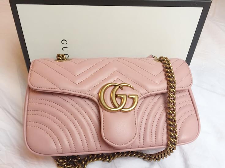 Gucci Small Marmont Pink Leather ref.65937 - Joli Closet