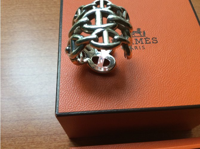 Bague Hermes Chaine D'ancre Enchainee Grand Modele Hermès Bague Chaîne d’Ancre Enchaînée, grand modèle Argent Argenté ref