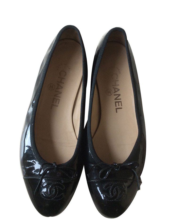 Chanel Ballerinas Black Patent Leather Ref.69771 - Joli Closet