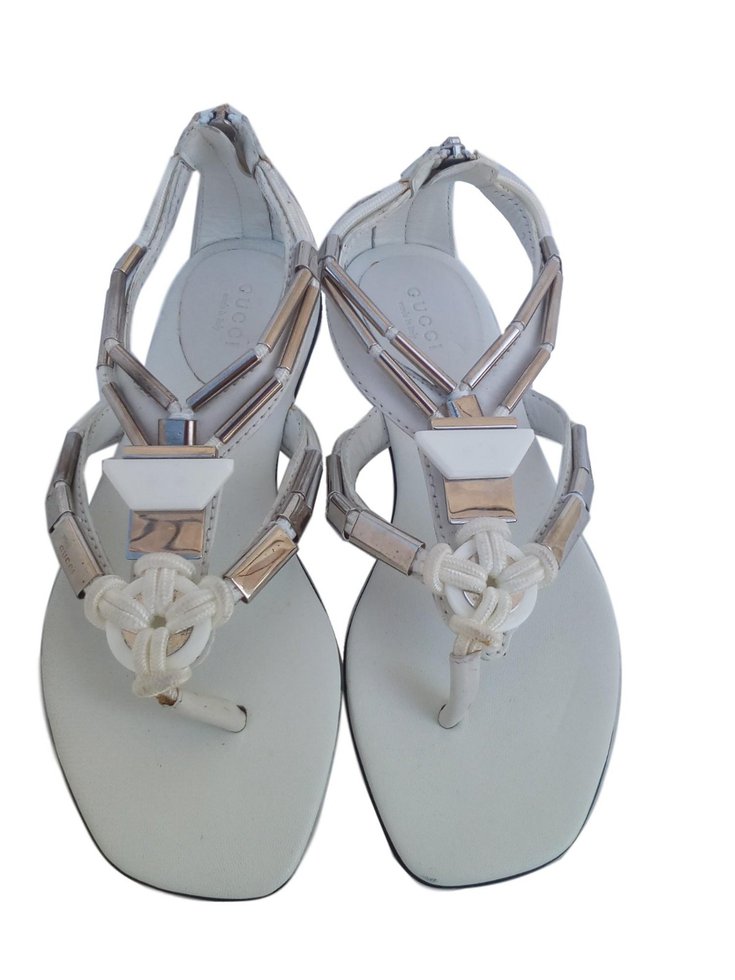 Gucci sandals White Leather ref.77350 - Joli Closet