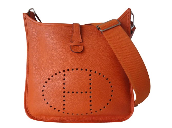Hermès Handbags Orange Leather ref.79316 Joli Closet