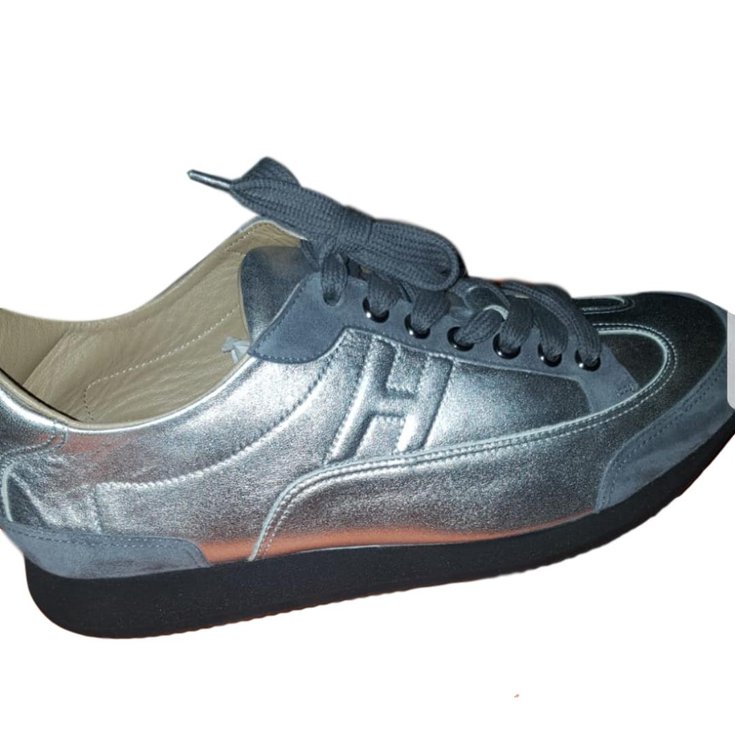 Hermès sneakers Silvery Leather ref.80329 - Joli Closet