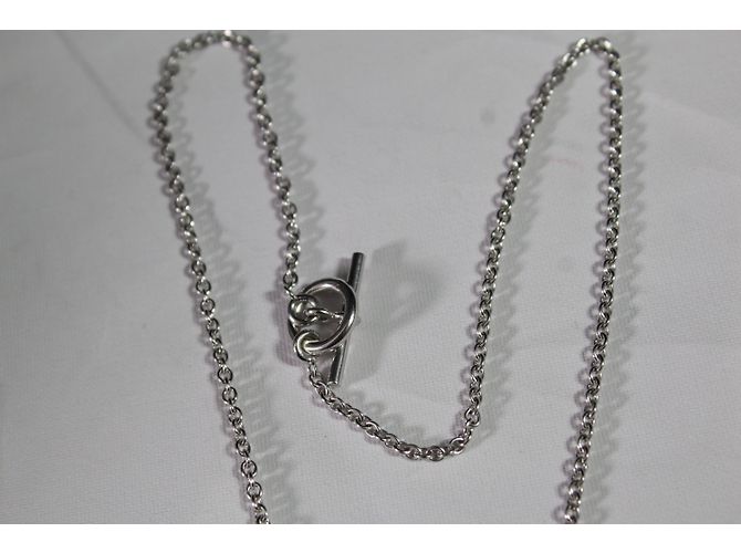 Pendentif Hermès En Or Blanc Et Diamants - Bijou De Luxe Occasion, à Vérifier