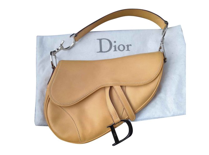 Rare sac Saddle Dior cuir authentique Beige ref.105561 Joli Closet