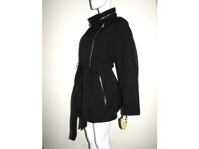 Michael Kors Waterproof military inspired coat Black Polyester Elastane