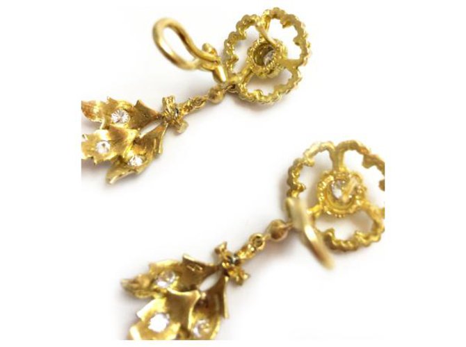 Buccellati yellow gold and diamonds earrings ref 115880 Joli Closet