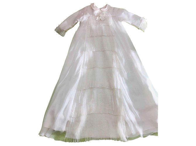 Baby Dior Christening ceremony dress Eggshell Silk ref.121880 Joli Closet