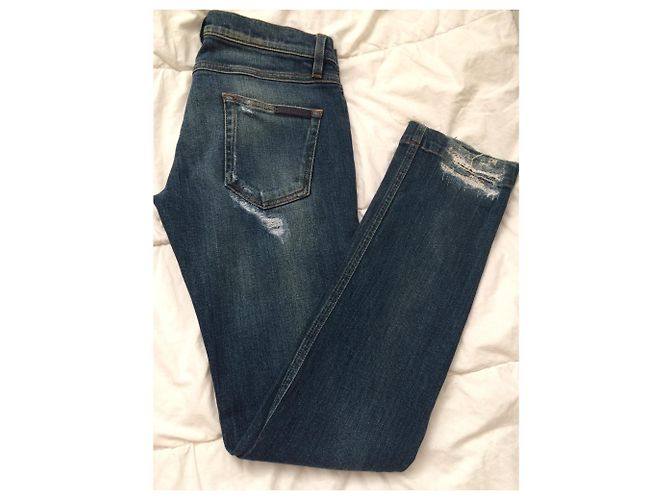 Top En Jean Dolce & Gabbana Taille M - Bleu Délavé, Matière Coton - Occasion Très Bon état