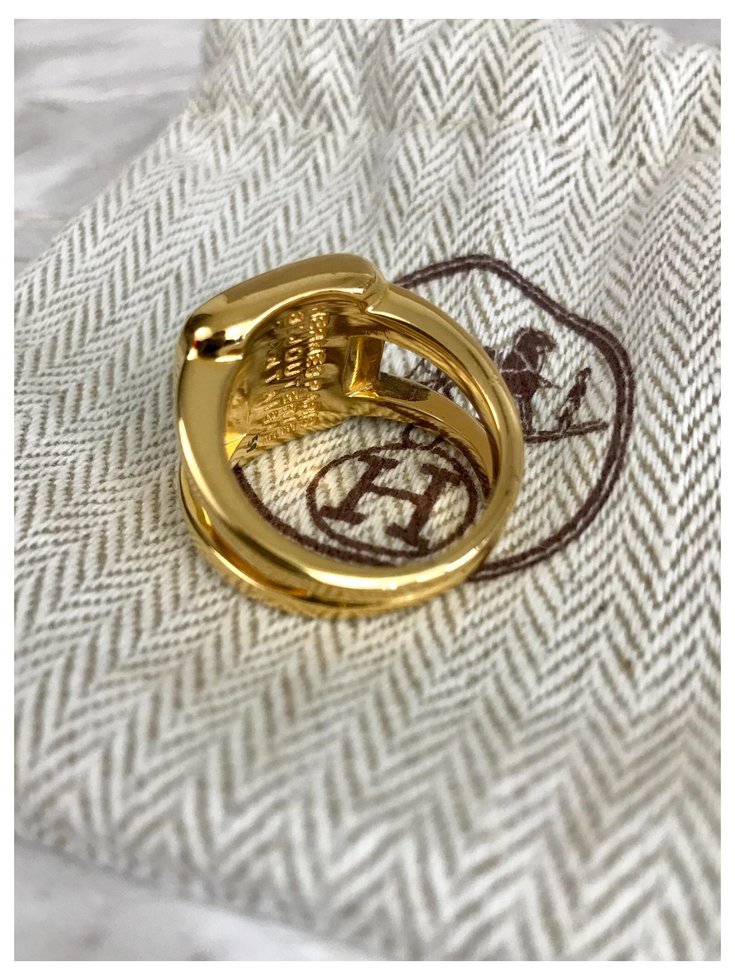 Hermès ring with gold signet ring Golden Metal ref.123896 - Joli Closet