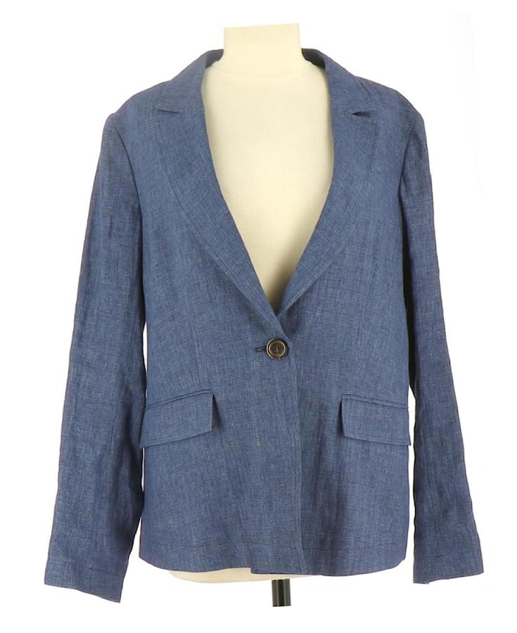 Gerard Darel Vest / Blazer Blue Linen ref.124726 - Joli Closet