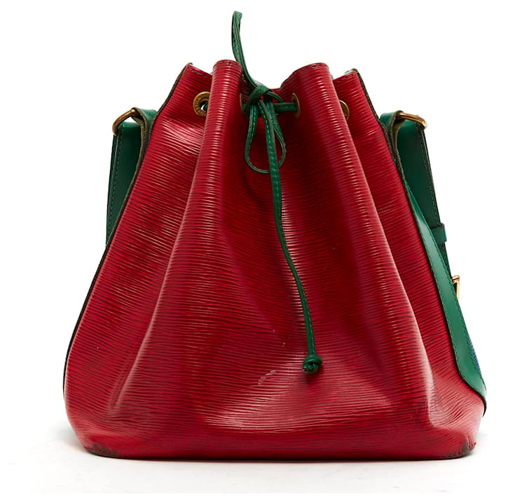 Louis Vuitton NOE PM TRICOLORE Red Blue Green Leather ref.128357 - Joli ...