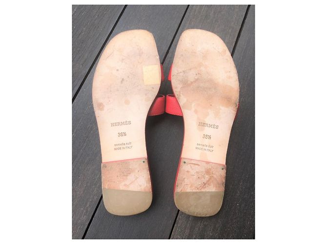 Chaussures Plates HERMES Paris Daim Rouge Femme Taille 41 (US 10), Loafers, Neuves Avec Boîte