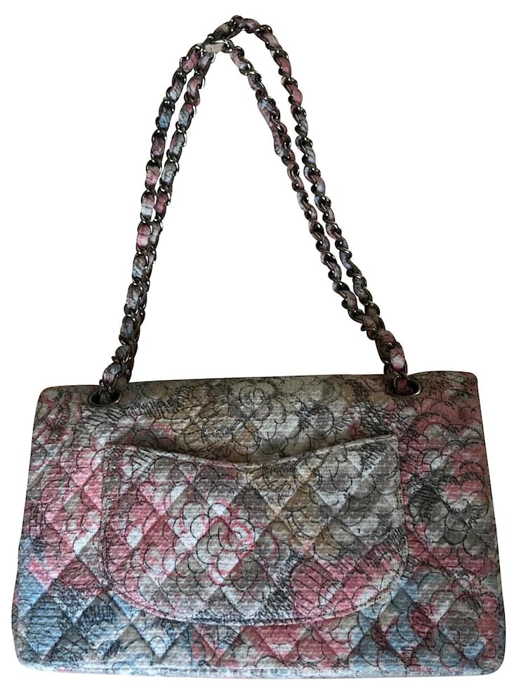 Sac Chanel Timeless vintage Laine Multicolore ref.132073 - Joli Closet