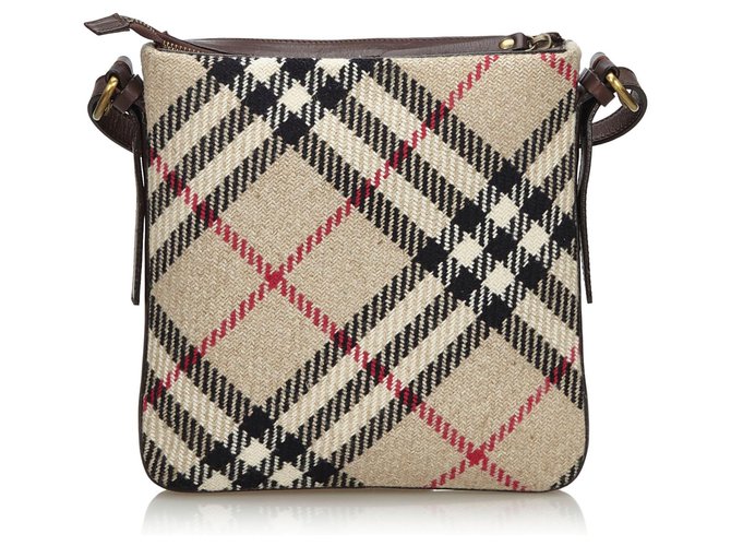 Burberry - Sac de voyage en jacquard à carreaux écossais Cuir Tissu