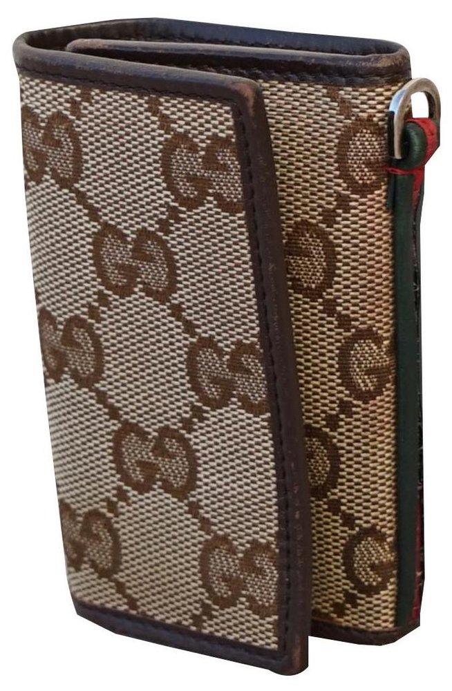 GG monogram Gucci key Case Brown Beige Cloth ref.142555 - Joli Closet