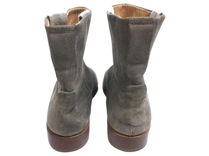 bottines daim taupe femme