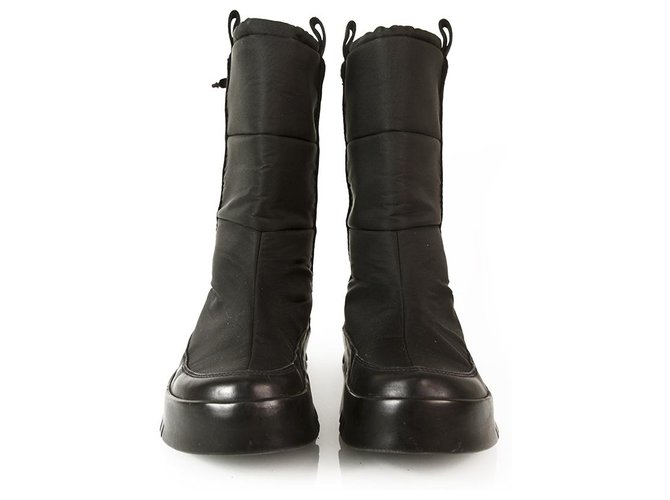 Prada Linea Rossa Black Nylon Platform Snow Apres Ski Boot Ret. 850