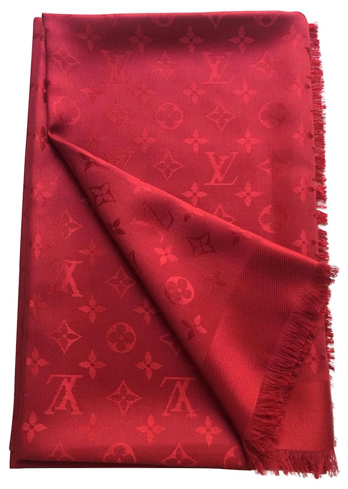 Louis Vuitton Monogram Stola Vuitton Red Wool ref.150714 - Joli Closet