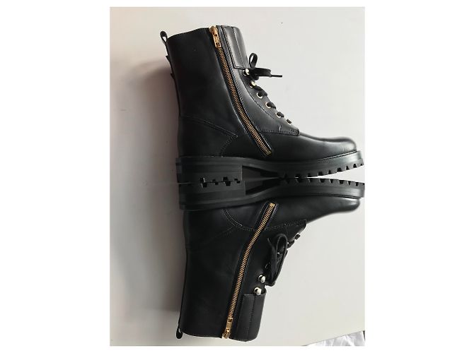 Bottes Militaires Homme En Cuir Noir - Édition 1987 - Taille 12.5 US - Fabriqué Aux USA