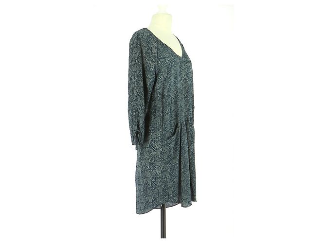 Blouse En Soie Bleue Comptoir Des Cotonniers - Taille 38, Occasion En Excellent état, Manches Longues