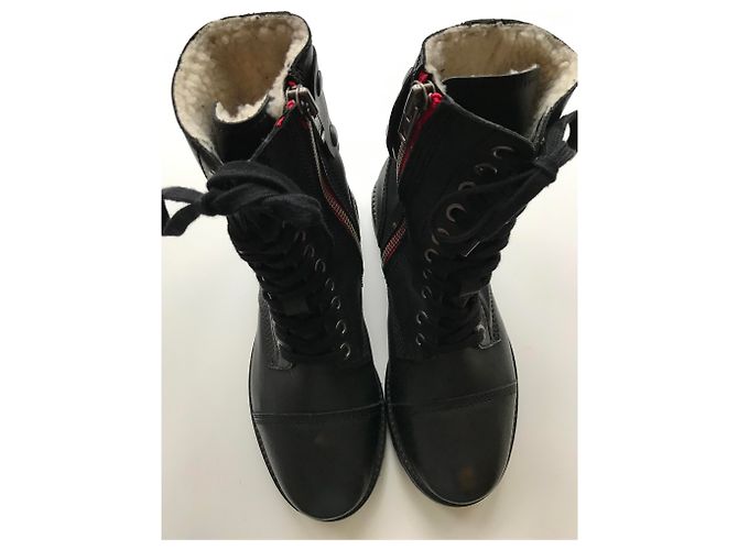 Bottines Zadig & Voltaire En Cuir Bordeaux - Taille 39 - Neuf Avec Emballage