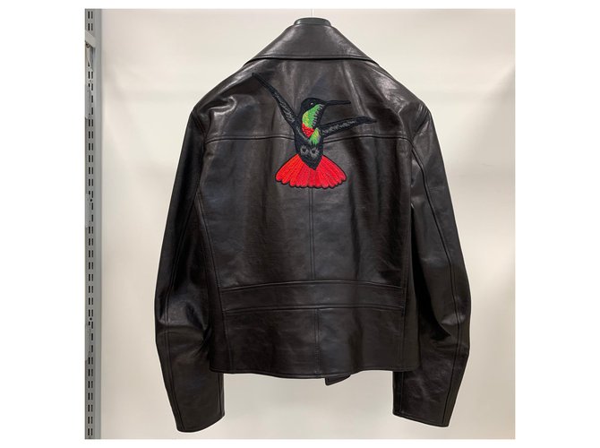 Veste en cuir pour homme - KJEHOME - Col Montant - Printemps Automne - Noir Noir