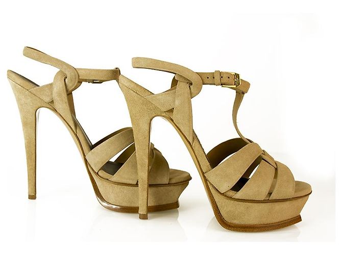 Escarpins Yves Saint Laurent YSL - Escarpin Daim Rouge, Talon Aiguille, Taille 39.5 US 9