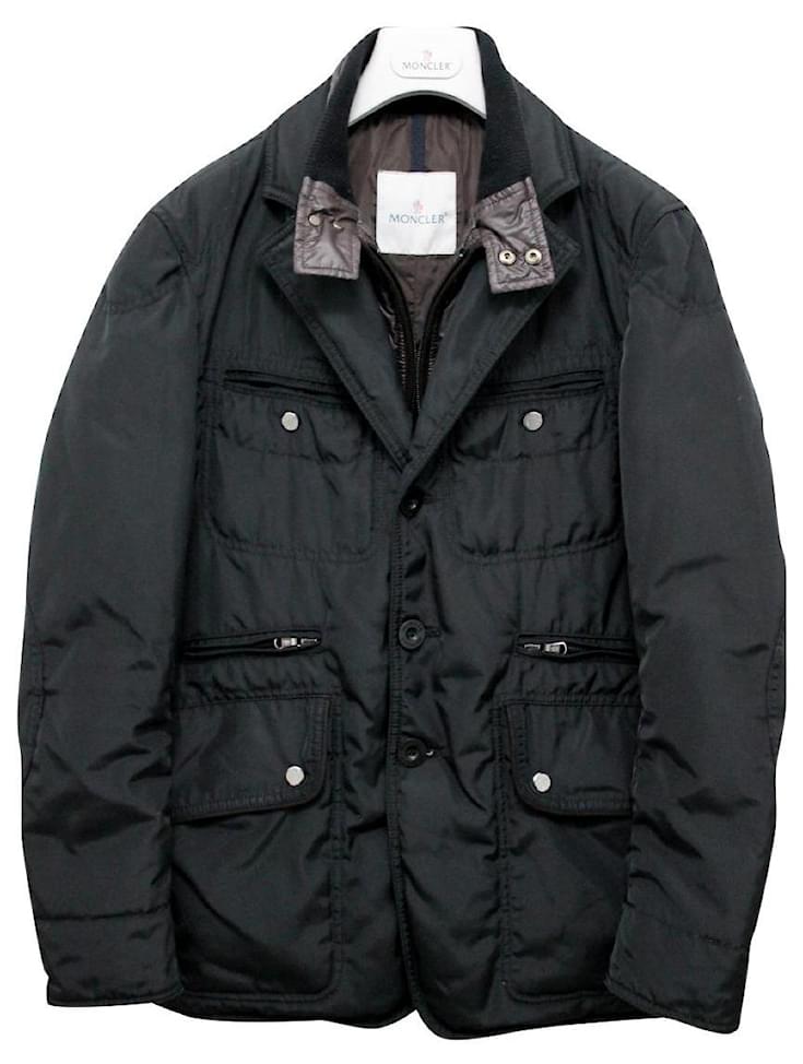 Authentic Moncler SYDNEY Men's Down Jacket Black Polyester ref.160101 ...