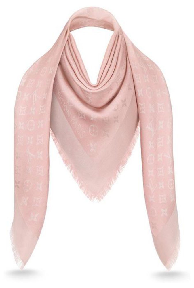 louis vuitton Monogram Shine Shawl m70805 Pink Silk Polyester Wool ...