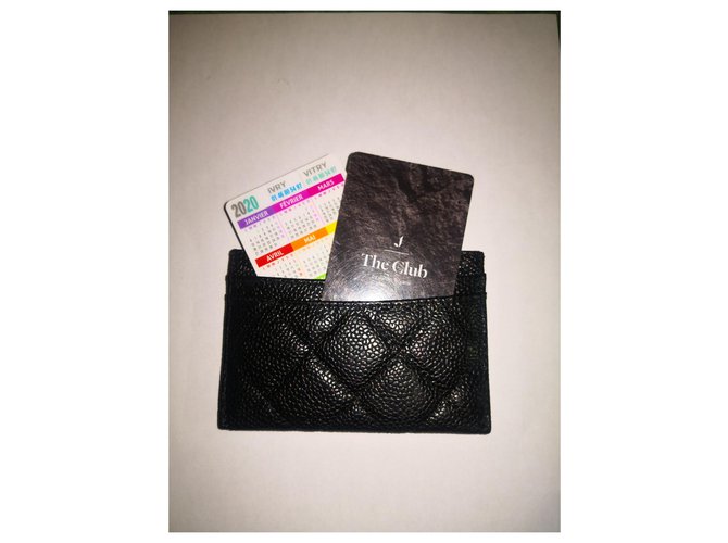 Chanel Porte carte classique Cuir Noir ref.168956 Joli Closet