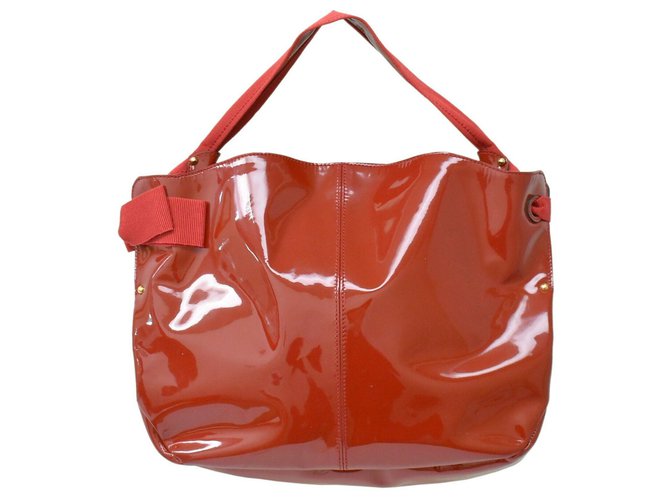 Salvatore Ferragamo Vintage Tote Bag Red Patent leather ref.171202 Joli Closet