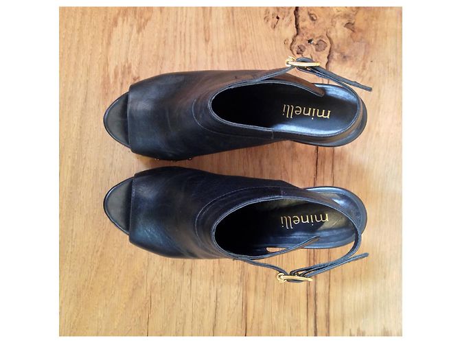 Escarpins Compensés Minelli En Cuir Caramel - Doublure Cuir - Taille 35 - Très Bon état (TBE)