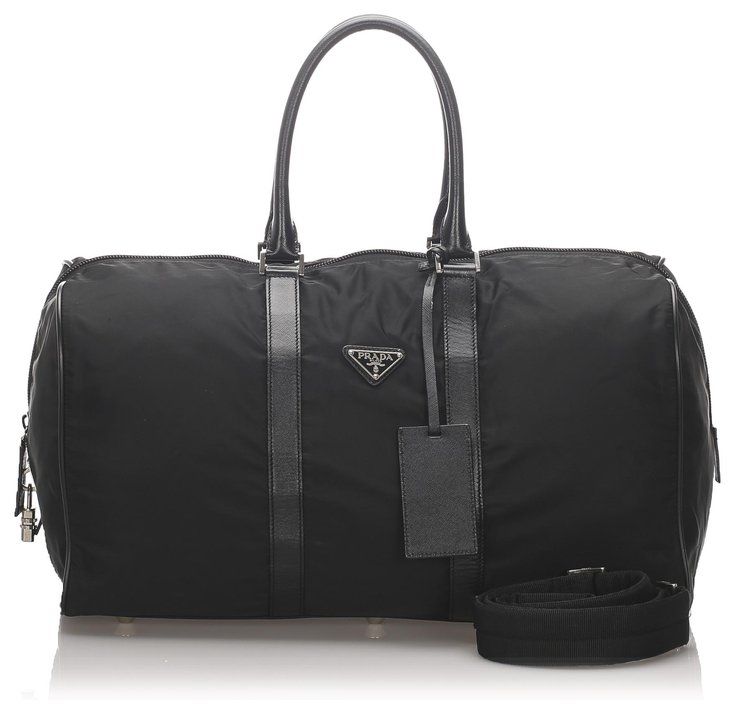 Prada Black Nylon Duffle Bag Cloth ref.181464 - Joli Closet
