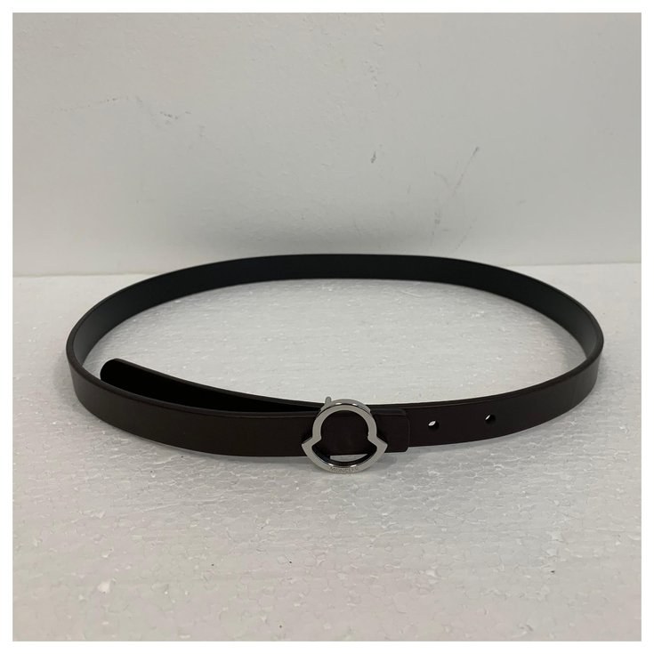 Moncler Dark brown slim leather belt ref.182435 - Joli Closet